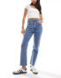 Фото #1 товара Abercrombie & Fitch Curve Love ultra high rise ankle straight jeans in mid blue