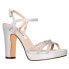 Nina Saralyn Metallic Rhinestone Platform Wedding Womens Silver Dress Sandals S