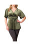 ფოტო #1 პროდუქტის Plus Size Park Avenue Velvet Peplum Top