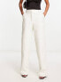 Фото #1 товара NA-KD faux leather straight leg trousers in off white