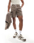 The Couture Club co-ord nylon zip through utility shorts in brown