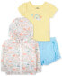 ფოტო #1 პროდუქტის Baby Girls Windbreaker, Rainbow T-Shirt and Shorts, 3 Piece Set