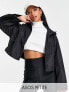 Фото #1 товара ASOS DESIGN Petite cropped rain jacket with hood in black