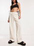 Фото #3 товара Weekday Mia linen mix trousers in off-white