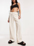 Weekday Mia linen mix trousers in off-white