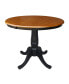 36" Round Top Pedestal Table with 12" Leaf