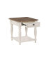 Florian End Table in Oak & Antique White Finish