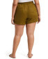 Plus Size Modern Fit Seamed Linen Shorts