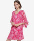 Фото #3 товара Women's Floral-Print Chiffon 3/4-Sleeve Dress