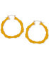 ფოტო #2 პროდუქტის Lucite Bamboo-Shaped Large Hoop Earrings, 2.25"