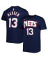 Фото #2 товара Men's James Harden Navy Brooklyn Nets 2021/22 City Edition Name and Number T-shirt