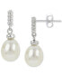 ფოტო #1 პროდუქტის Cultured Freshwater Pearl (7 - 8mm) Twist Drop Earrings in Sterling Silver