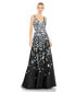 Фото #1 товара Women's Floral Applique Sleeveless A-Line Evening Gown