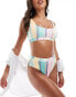 Pieces bralett bikini top co-ord in multi stripe