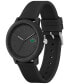 ფოტო #2 პროდუქტის Men's L.12.12 Black Silicone Strap Watch 42mm