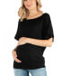 ფოტო #3 პროდუქტის Loose Fit Dolman Maternity Top with Wide Sleeves