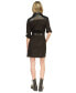 MICHAEL Women's Belted Faux-Leather Trim Mini Trench Dress Черный, XL - фото #2