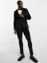 ASOS DESIGN skinny tuxedo suit jacket in velvet in black