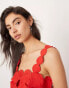 Фото #3 товара ASOS EDITION statement circle detail crop top co-ord in red