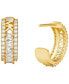 ფოტო #7 პროდუქტის Tapered Baguette and Pave Huggie Earrings