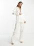 Фото #4 товара Y.A.S Bridal devore satin tailored blazer co-ord in white