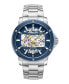 ფოტო #1 პროდუქტის Men's Automatic Silver-Tone Stainless Steel Bracelet Watch 44mm