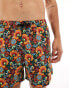 Pretty Green Avalon floral swim short in orange with all over print