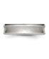 Stainless Steel Brushed Polished Concave 6mm Edge Band Ring