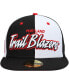 Men's Black, White Portland Trail Blazers Script Pinwheel 59FIFTY Fitted Hat
