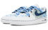 【定制球鞋】 Nike Air Force 1 Low 07 空军一号 蓝墨晕染 刺绣 国潮 解构 复古 低帮 板鞋 男款 白蓝 / Кроссовки Nike Air Force CW2288-111