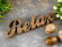 Schriftzug Relax Holzfigur Deko Holz