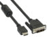 Фото #1 товара InLine HDMI-DVI Cable 19 Pin male / 18+1 male + ferrite choke black 5m
