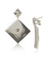 ფოტო #2 პროდუქტის Suzy Levian Sterling Silver Cubic Zirconia Pave Flat Diamond-Shape Disk Dangle Earrings