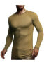 Men's Longsleeve Shirt Basic Crew Neck Slim Fit Longsleeve Crew Neck Pullover Sweatshirt Long Sleeve Crew Neck LN8394 Size XXL, Khaki