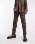 Viggo thierry check suit trousers in brown