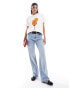 ASOS DESIGN regular fit t-shirt with orange spritz drink graphic in white