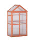 32" x 19" x 54" Wooden Cold Frame Greenhouse PC Board Orange