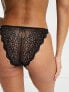 New Look high leg lace brief in black