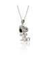 Snoopy Silver Plated 3D Pave Pendent, 18'' Chain