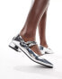 Фото #1 товара Glamorous double strap mary janes in silver