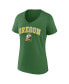 ფოტო #2 პროდუქტის Women's Green Oregon Ducks Evergreen Campus V-Neck T-shirt