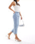 In The Style diamante fringe hem denim jeans in light blue