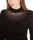 Фото #4 товара Women's Sequin Embellished Mock Neck Sweater