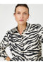 Zebra Desenli Gömlek Uzun Kollu
