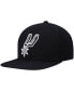 Бейсболка Mitchell & Ness мужская черного цвета San Antonio Spurs Ground 2.0 Snapback Hat Черный - фото #1