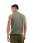 Фото #8 товара ASOS DESIGN 2 pack relaxed cropped vest in khaki and grey marl