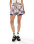 Bershka boxy shorts in blue check