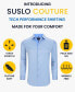 Фото #5 товара Men's Solid Slim Fit Wrinkle Free Stretch Long Sleeve Button Down Shirt