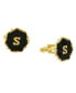 Jewelry 14K Gold-Plated Enamel Initial S Cufflinks