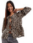 ONLY bow detail top in animal print